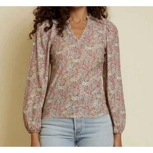 Nation LTD Claudine Tee Size Small Superbloom Floral Puff Long Sleeve Ruffle Top